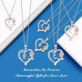 wholesale 925 Sterling Silver & Rose Gold Plated Heart with Rose Flower Initial Pendant Necklace for Women Gifts-0-5