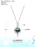 wholesale 925 Sterling Silver Green Freshwater Pearl Pendant with Cubic Zirconia and Heart-Shaped Design Necklace for Women Gifts-0-7