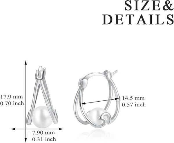 Sterling Silver Pear Hoop Earrings-1