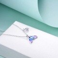wholesale 925 Sterling Silver Mermaid Tail Pendant Necklace with Round Cubic Zirconia s for Women and Girls-0-3
