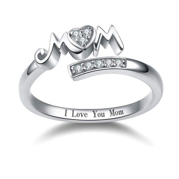 Sterling Silver Mom Adjustable Rings-0