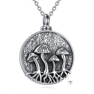 Sterling Silver Mushroom Urn Necklace-0