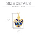 wholesale Sterling Silver Blue Crystal Cremation Jewelry Memorial Urn Necklace w Tree of Life Angel Wings - Gold Plated-0-8