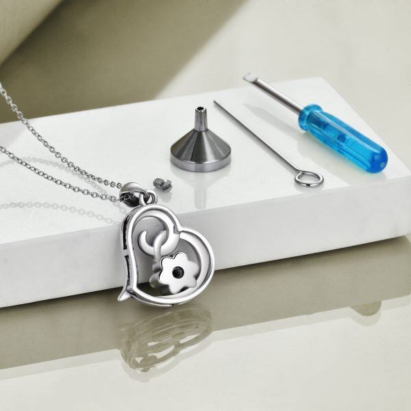 Sterling Silver Enamel Dog Paw Urn Necklaces-4