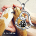 wholesale 925 Sterling Silver Paw Print Heart Pendant with Chain and Funnel Fillers - Always in my heart cremation jewelry urn necklace for ashes memorial keepsake gift-0-5