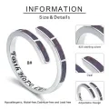 wholesale 925 Sterling Silver Purple Opal Adjustable Cuff Bracelet with Faith Hope Love Inscription - Fashion s for Women-0-1