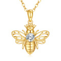 wholesale 14K Gold Queen Bee Crystal Pendant Necklace for Women-0-0
