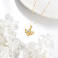 wholesale 14K Gold Queen Bee Crystal Pendant Necklace for Women-0-4