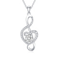 wholesale 925 Sterling Silver 925 with Moissanite Heart Treble Clef Pendant Necklace for Women-0-0