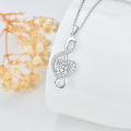 wholesale 925 Sterling Silver 925 with Moissanite Heart Treble Clef Pendant Necklace for Women-0-4