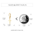 wholesale 14K Yellow Gold Cross Leverback Dangle Drop Earrings for Women -0-1