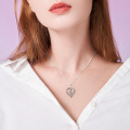 wholesale 925 Sterling Silver CZ Heart Moon Sally Halloween Gothic Pendant Necklace-0-2