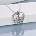 wholesale 925 Sterling Silver CZ Heart Moon Sally Halloween Gothic Pendant Necklace-0-3