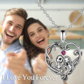wholesale 925 Sterling Silver CZ Heart Moon Sally Halloween Gothic Pendant Necklace-0-5