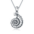 wholesale 925 Sterling Silver Spiral Shell Pendant Necklace for Ashes Cremation Keepsake Jewelry-0-0