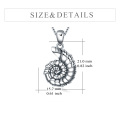 wholesale 925 Sterling Silver Spiral Shell Pendant Necklace for Ashes Cremation Keepsake Jewelry-0-1