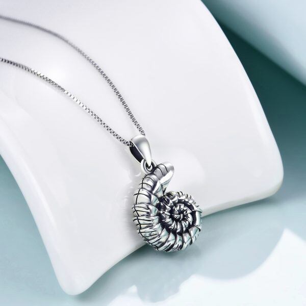 Sterling Silver Conch Urn Necklace-3