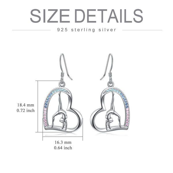 Sterling Silver Gymnast Dangle Earrings-1