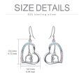 wholesale Silver Heart-Shaped Gymnastic Dangle Earrings with Crystals and 925 Sterling Silver Hooks-0-1