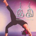 wholesale Silver Heart-Shaped Gymnastic Dangle Earrings with Crystals and 925 Sterling Silver Hooks-0-5