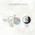 wholesale 925 Sterling Silver Vintage Peace Sign Pendant with Colorful Elements and Stones - Retro Hippie Jewelry for Women & Men-0-4