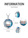 wholesale 925 Sterling Silver Blue Crystal Swing Family Tree Pendant Necklace for Mother's Day Gifts-0-2