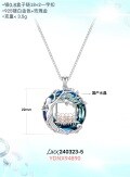wholesale 925 Sterling Silver Blue Crystal Swing Family Tree Pendant Necklace for Mother's Day Gifts-0-7