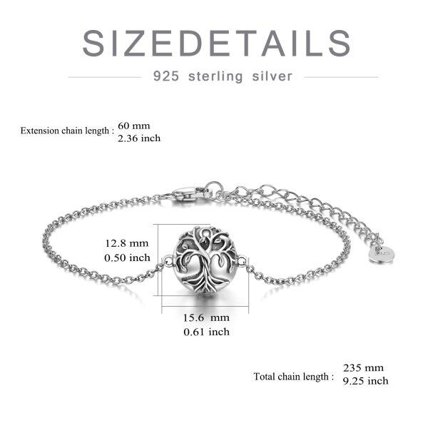 Sterling Silver Oxidized Tree of Life Urn Chain Bracelets-1