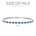 wholesale 925 Sterling Silver Multi-Color CZ Square Beaded Tennis Bracelet for Women & Girls - Gift Idea (Length: 7)-0-1