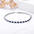 wholesale 925 Sterling Silver Multi-Color CZ Square Beaded Tennis Bracelet for Women & Girls - Gift Idea (Length: 7)-0-3