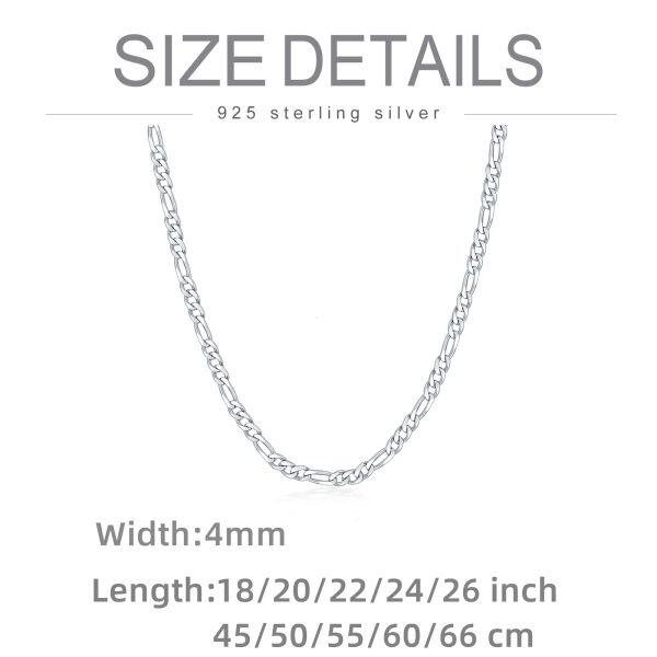 Sterling Silver Figaro Link Chain Necklace-1