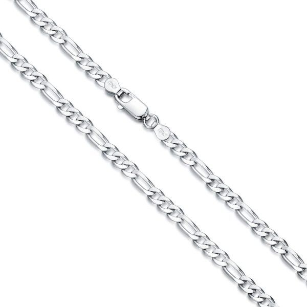 Sterling Silver Figaro Link Chain Necklace-3