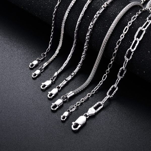 Sterling Silver Figaro Link Chain Necklace-8