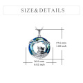 wholesale 925 Sterling Silver Blue Crystal Cat Love Pendant Necklace Jewelry for Women-0-1