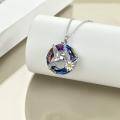 wholesale 925 Sterling Silver Blue Crystal Hummingbird Keepsake Cremation Jewelry Urn Pendant Necklace with Chain and Funnel Set-0-10