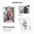 wholesale 925 Sterling Silver Cross with Blue Enamel Dragonflies Cremation Jewelry Keepsake Urn Pendant Necklace for Ashes Memorial Gifts 36 Chain Included-0-5