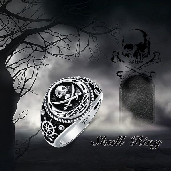 Sterling Silver Gothic Skull Unique Rings-3