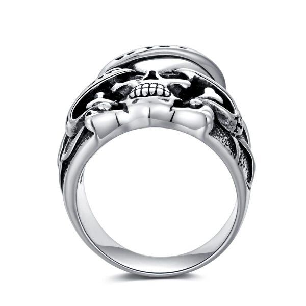 Sterling Silver Oxidized Goth Skull Unique Rings 'Love Kills Slowly' -2