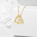 wholesale 14K Gold Initial Letter A with Sunflower and Diamond Pendant Necklaces for Women Girls Personalized  (14K Gold)-0-3