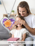 wholesale 925 Sterling Silver Purple Crystal Rose Heart Pendant Necklace for Daughters' Gifts on Valentine's Day and Birthdays-0-5