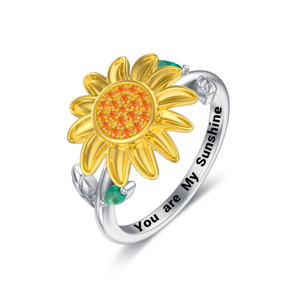 Sterling Silver Sunflower Urn Ring-1