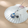 wholesale 925 Sterling Silver Blue Crystal Hummingbird Cremation Jewelry Keepsake Pendant with Funnel and Fill Tool-0-5