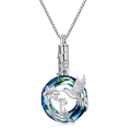 wholesale 925 Sterling Silver Blue Crystal Hummingbird Cremation Jewelry Keepsake Pendant with Funnel and Fill Tool-0-7