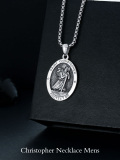 wholesale 925 Sterling Silver Saint Christopher Protect Me Medal Pendant Necklace for Men & Women-0-3