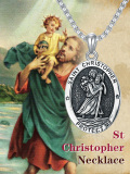wholesale 925 Sterling Silver Saint Christopher Protect Me Medal Pendant Necklace for Men & Women-0-5