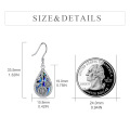 wholesale 925 Sterling Silver Blue Abalone Shell Flower Drop Earrings with Leaf and Sunflower Design-0-3