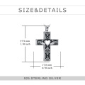 wholesale 925 Sterling Silver Celtic Knot Heart Hands Urn Keepsake Ashes Holder Memorial Cross Pendant Necklace for Women Men Gifts 36 Chain-0-3