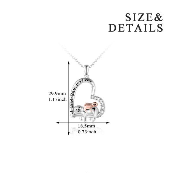 Sterling Silver Sloth Pendant Necklaces for Mom-1