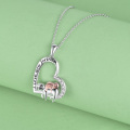 wholesale 925 Sterling Silver Sloth Heart Pendant Necklaces for Women Girls Mothers Day Gifts Jewelry-0-3