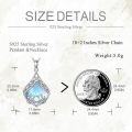 wholesale 925 Sterling Silver Blue Moonstone Lotus Pendant Necklaces for Women-0-1